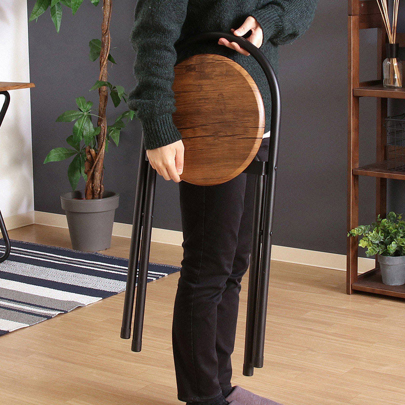 不二貿易 折りたたみテーブルチェアセット ブラウン 83439 1セット(ご注文単位1セット)【直送品】