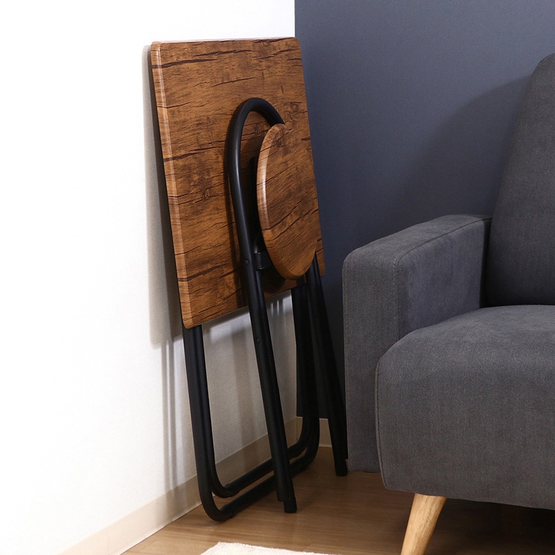 不二貿易 折りたたみテーブルチェアセット ブラウン 83439 1セット(ご注文単位1セット)【直送品】