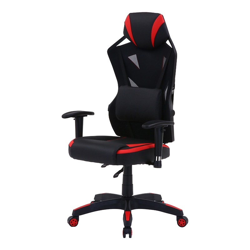 不二貿易 メッシュゲーミングチェア レイズ レッド 1台(ご注文単位1台)【直送品】