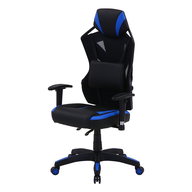不二貿易 メッシュゲーミングチェア レイズ ブルー 1台（ご注文単位1台）【直送品】