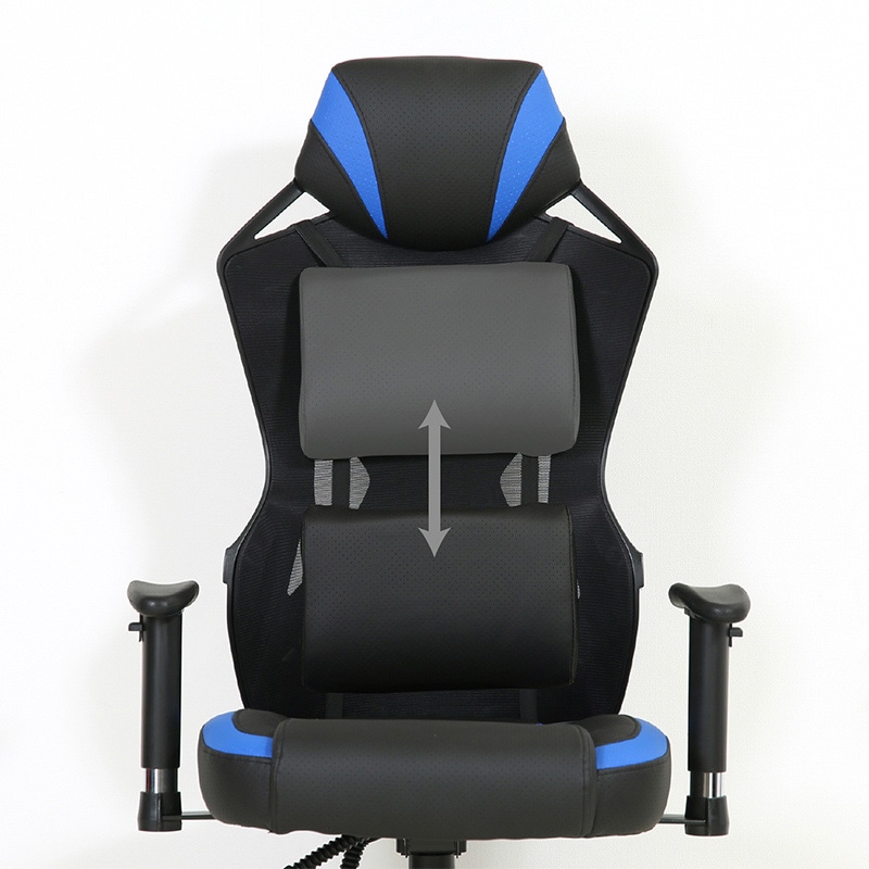 不二貿易 メッシュゲーミングチェア レイズ ブルー 1台（ご注文単位1台）【直送品】