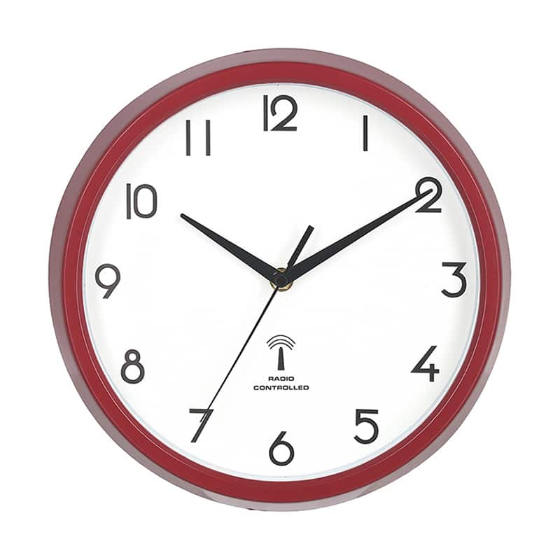 不二貿易 電波掛時計 カペラ φ27cm レッド 99288 1個（ご注文単位1個）【直送品】