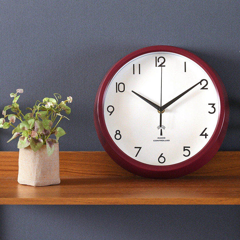 不二貿易 電波掛時計 カペラ φ27cm レッド 99288 1個（ご注文単位1個）【直送品】