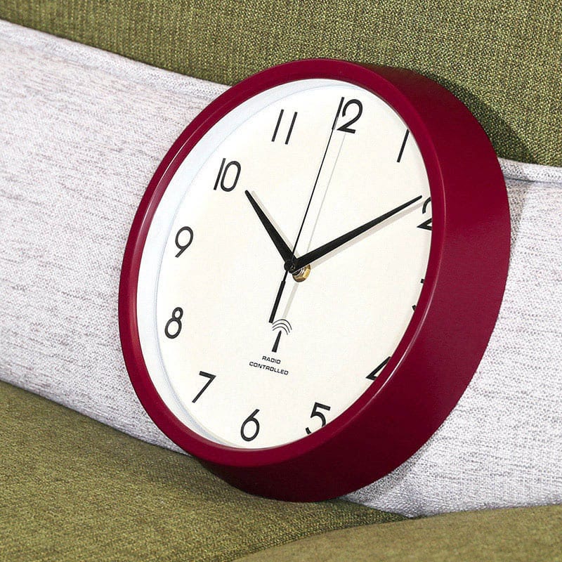 不二貿易 電波掛時計 カペラ φ27cm レッド 99288 1個（ご注文単位1個）【直送品】