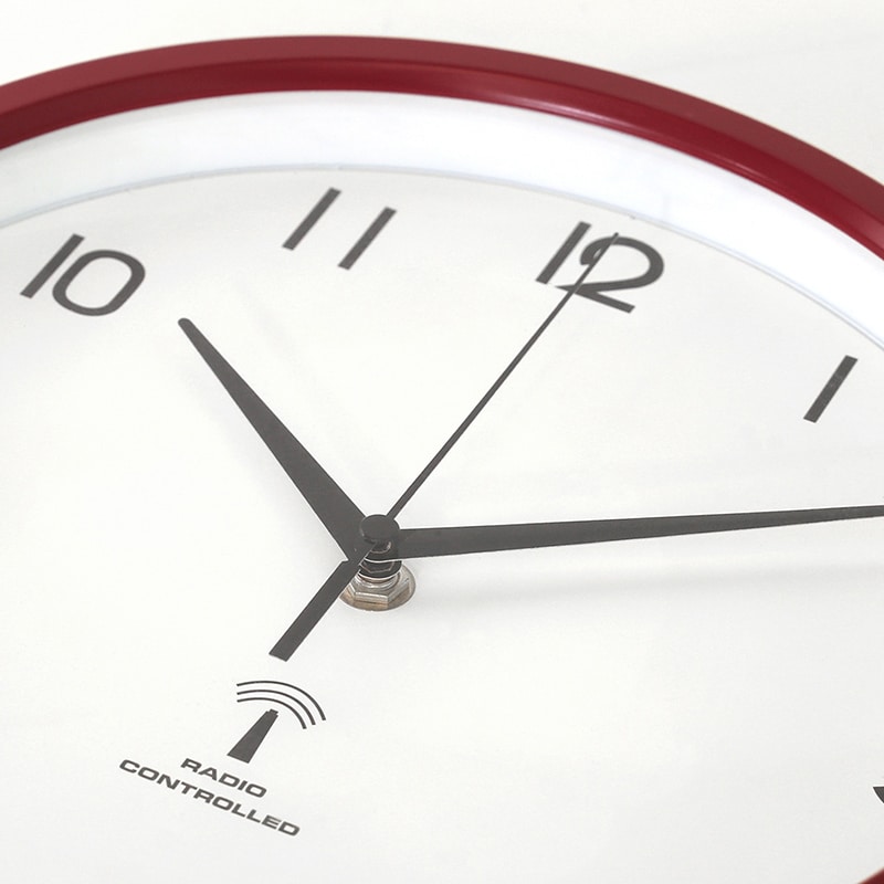 不二貿易 電波掛時計 カペラ φ27cm レッド 99288 1個（ご注文単位1個）【直送品】