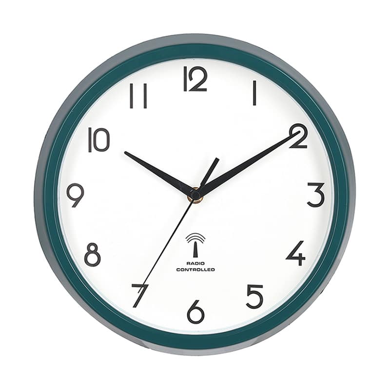 不二貿易 電波掛時計 カペラ φ27cm グリーン 99289 1個（ご注文単位1個）【直送品】