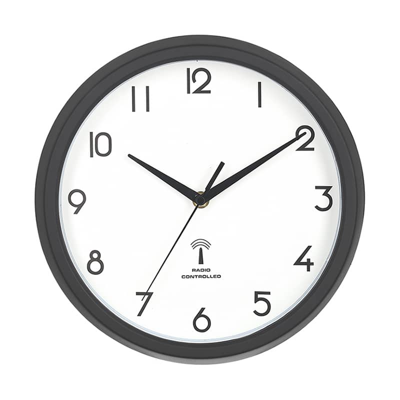 不二貿易 電波掛時計 カペラ φ27cm ブラック 99290 1個（ご注文単位1個）【直送品】