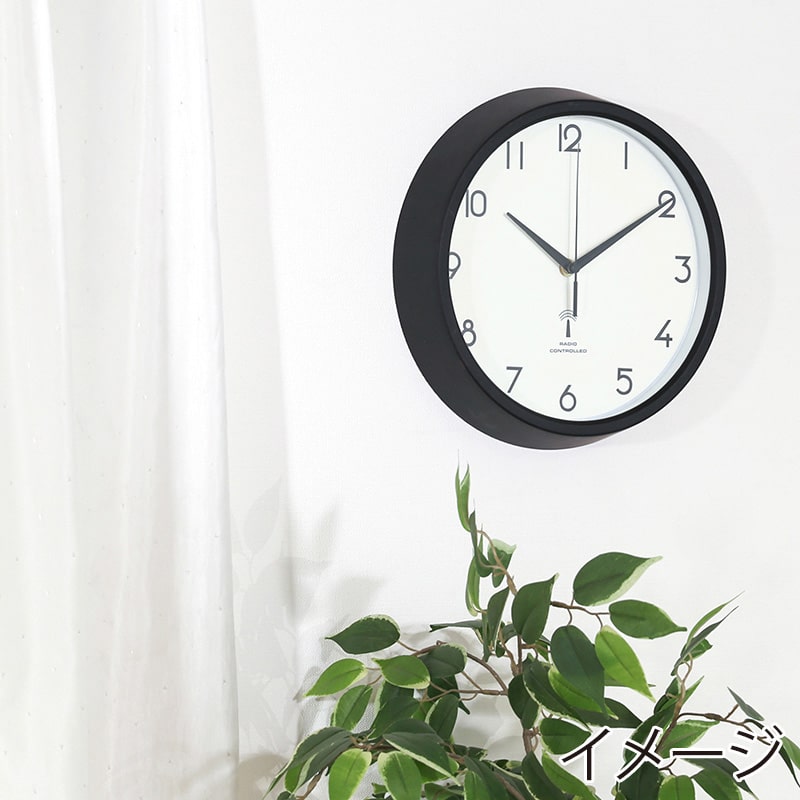 不二貿易 電波掛時計 カペラ φ27cm ブラック 99290 1個（ご注文単位1個）【直送品】