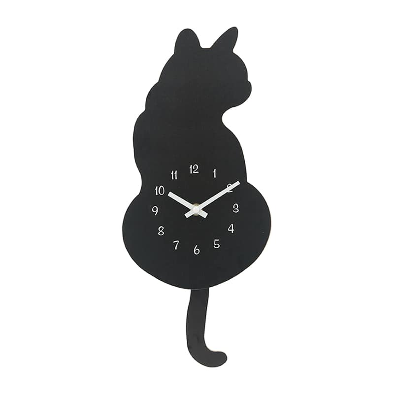 不二貿易 振り子掛時計 クロネコ 27310 1個（ご注文単位1個）【直送品】