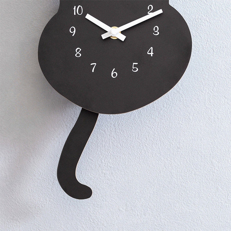 不二貿易 振り子掛時計 クロネコ 27310 1個（ご注文単位1個）【直送品】