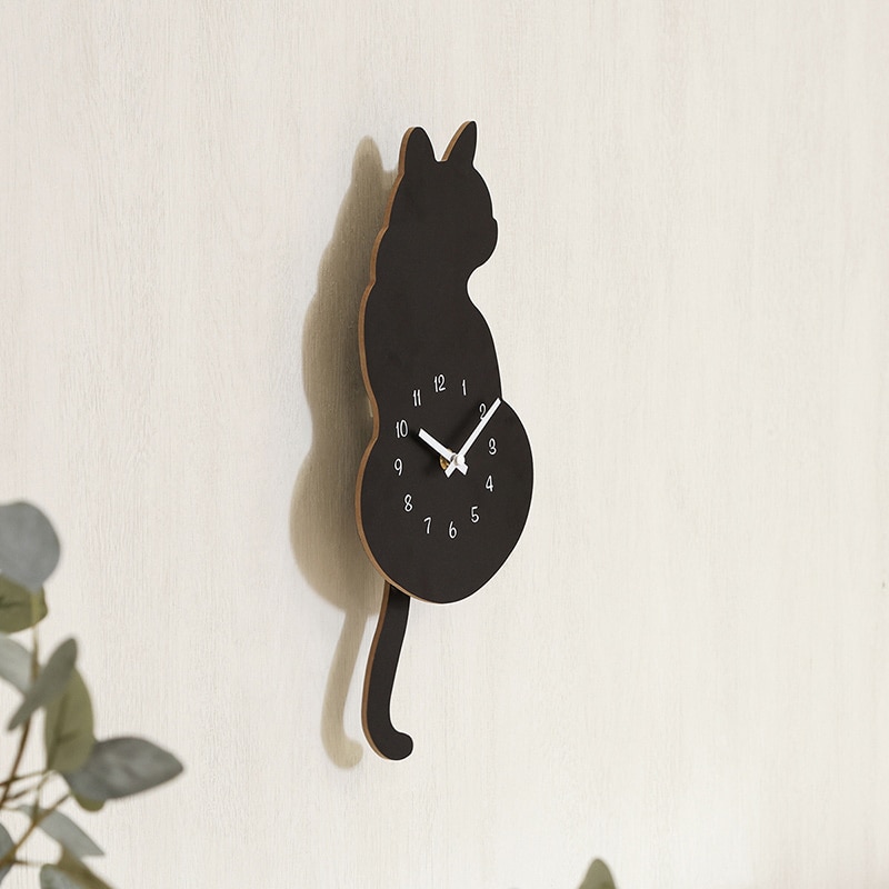 不二貿易 振り子掛時計 クロネコ 27310 1個（ご注文単位1個）【直送品】