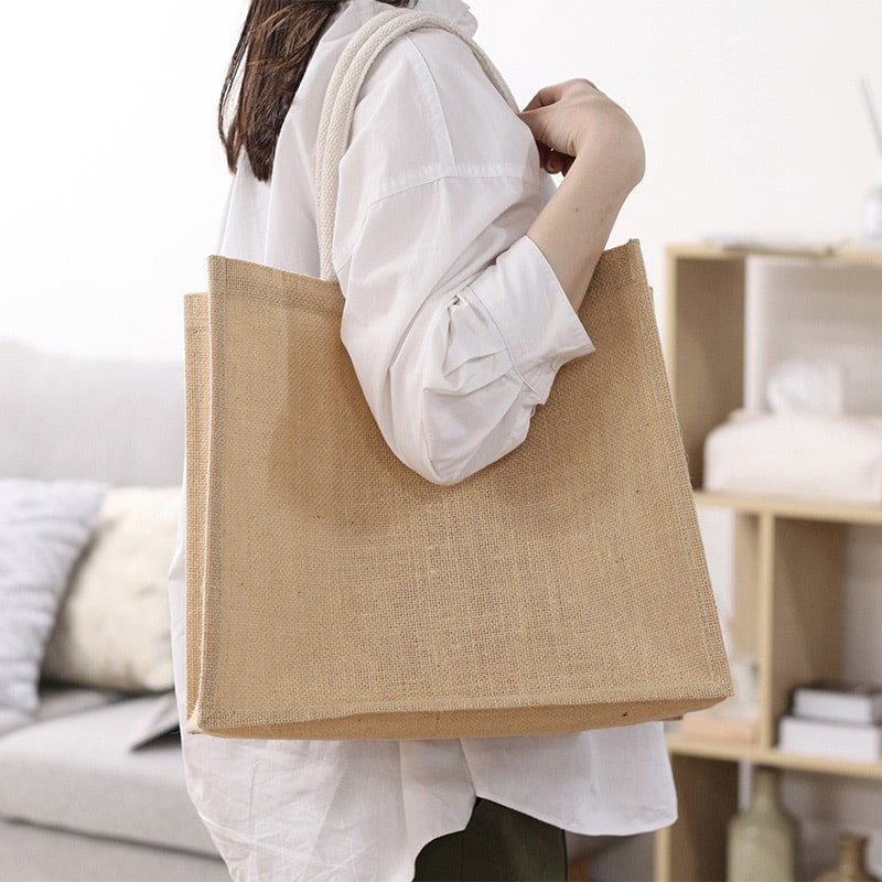 不二貿易 ジュート エコバッグ M 28077 1個（ご注文単位6個）【直送品】