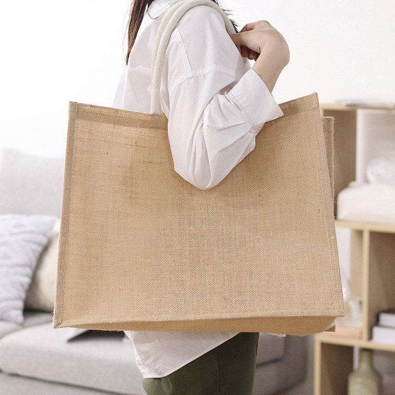 不二貿易 ジュート エコバッグ L 28078 1個（ご注文単位6個）【直送品】