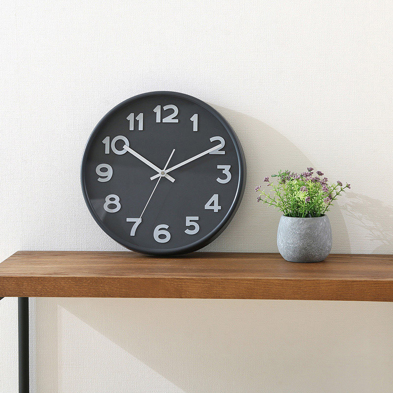 不二貿易 掛時計 スピカ2 φ30cm ダークグレー 28109 1個（ご注文単位1個）【直送品】