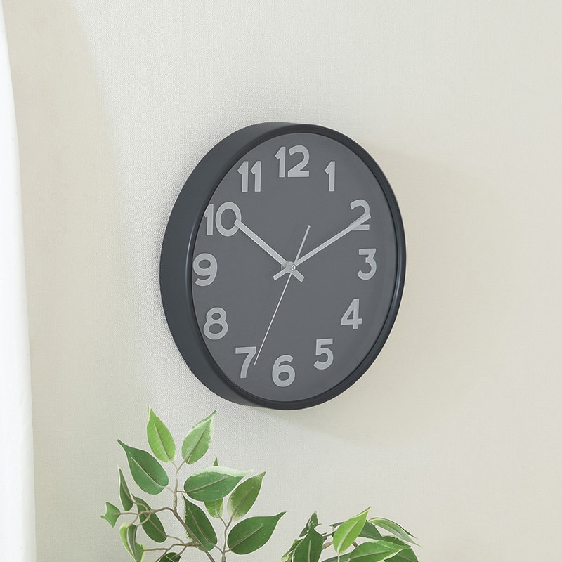 不二貿易 掛時計 スピカ2 φ30cm ダークグレー 28109 1個（ご注文単位1個）【直送品】