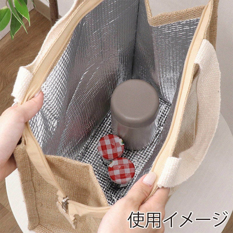不二貿易 ジュート 保冷バッグ 28079 1個（ご注文単位6個）【直送品】