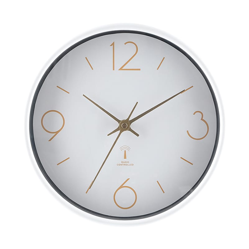 不二貿易 電波掛時計 アリオス φ25cm ホワイト 28191 1個（ご注文単位1個）【直送品】