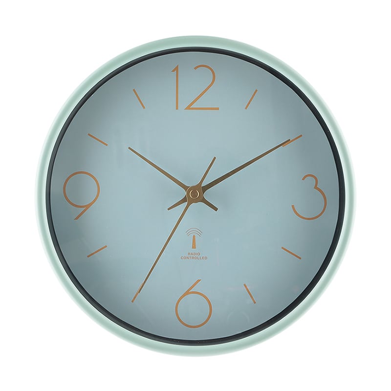 不二貿易 電波掛時計 アリオス φ25cm ミントグリーン 28192 1個（ご注文単位1個）【直送品】