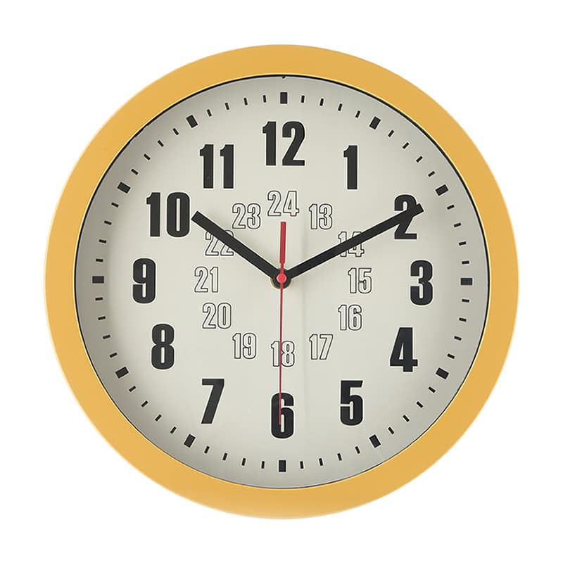 不二貿易 掛時計 カイラ φ30cm マスタード 28194 1個（ご注文単位1個）【直送品】