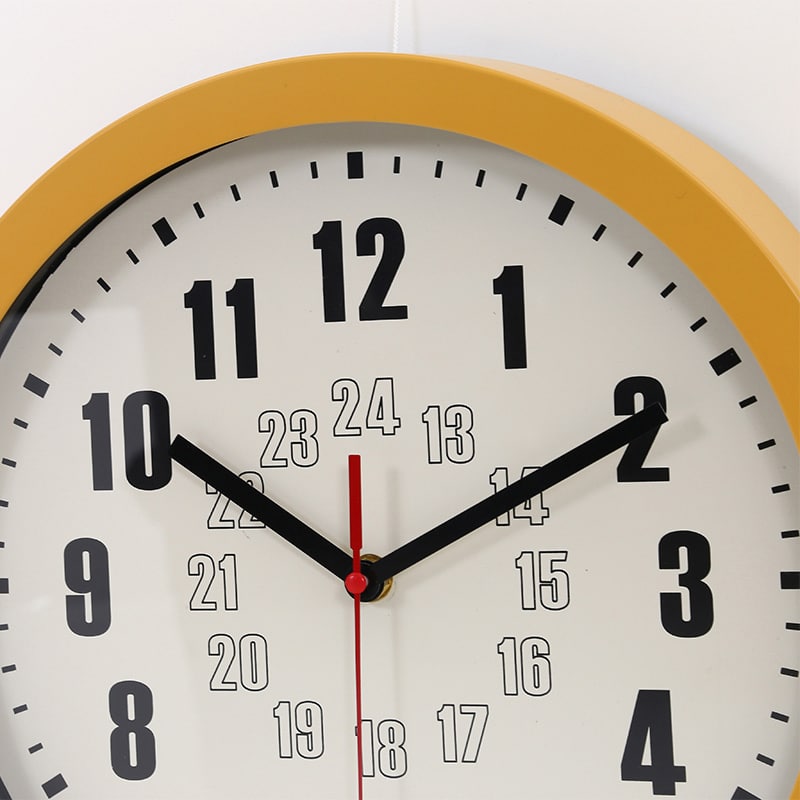 不二貿易 掛時計 カイラ φ30cm マスタード 28194 1個（ご注文単位1個）【直送品】