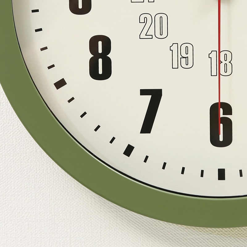 不二貿易 掛時計 カイラ φ30cm オリーブ 28195 1個（ご注文単位1個）【直送品】