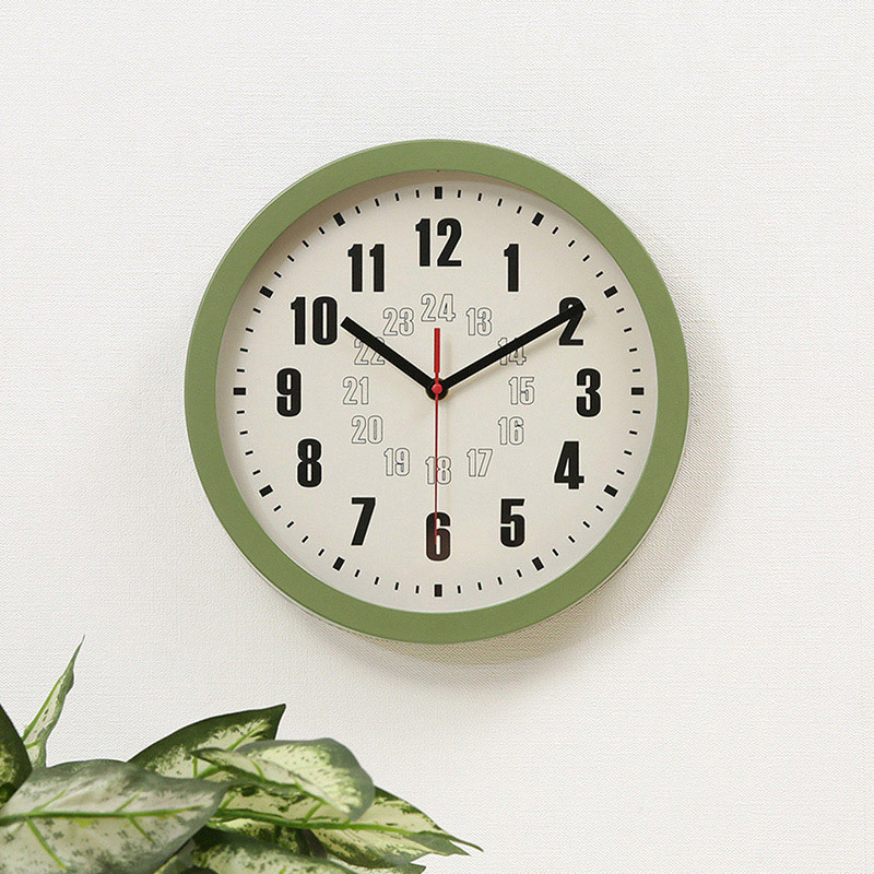 不二貿易 掛時計 カイラ φ30cm オリーブ 28195 1個（ご注文単位1個）【直送品】