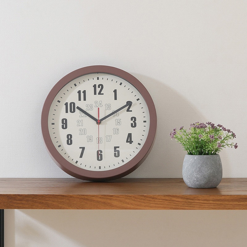 不二貿易 掛時計 カイラ φ30cm チョコレート 28197 1個（ご注文単位1個）【直送品】