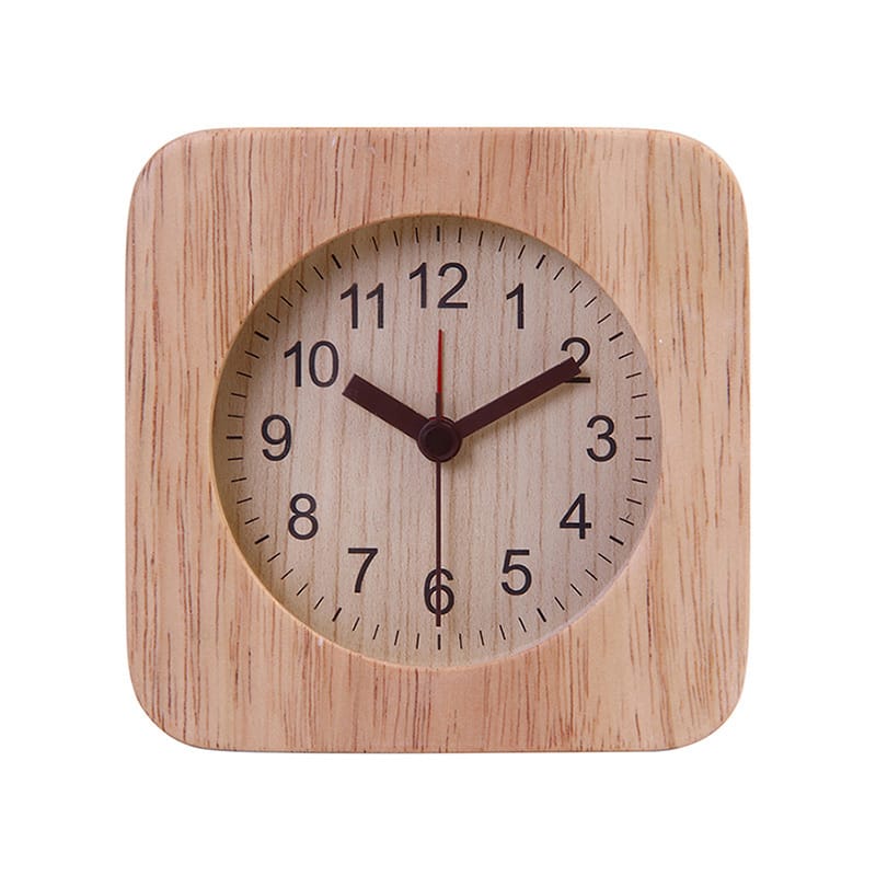 不二貿易 置時計 ウッド スクエア ナチュラル 36696 1個（ご注文単位1個）【直送品】