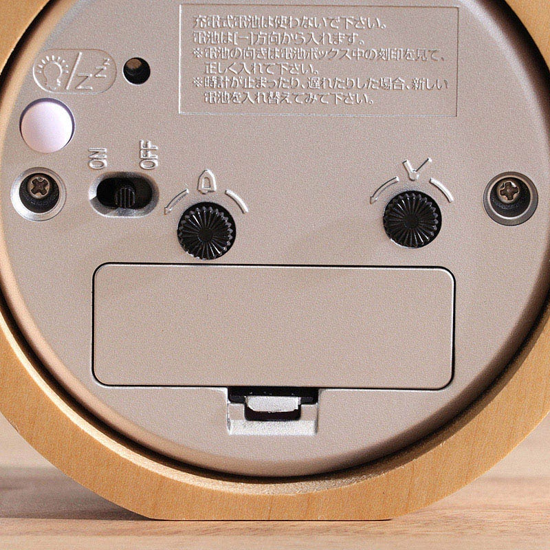 不二貿易 置時計 ウッド ラウンド ホワイト 36700 1個（ご注文単位1個）【直送品】