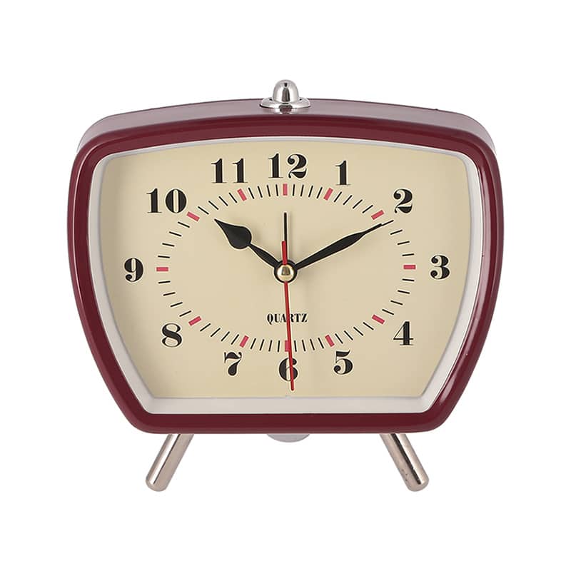 不二貿易 置時計 レトロ レッド 37713 1個（ご注文単位1個）【直送品】
