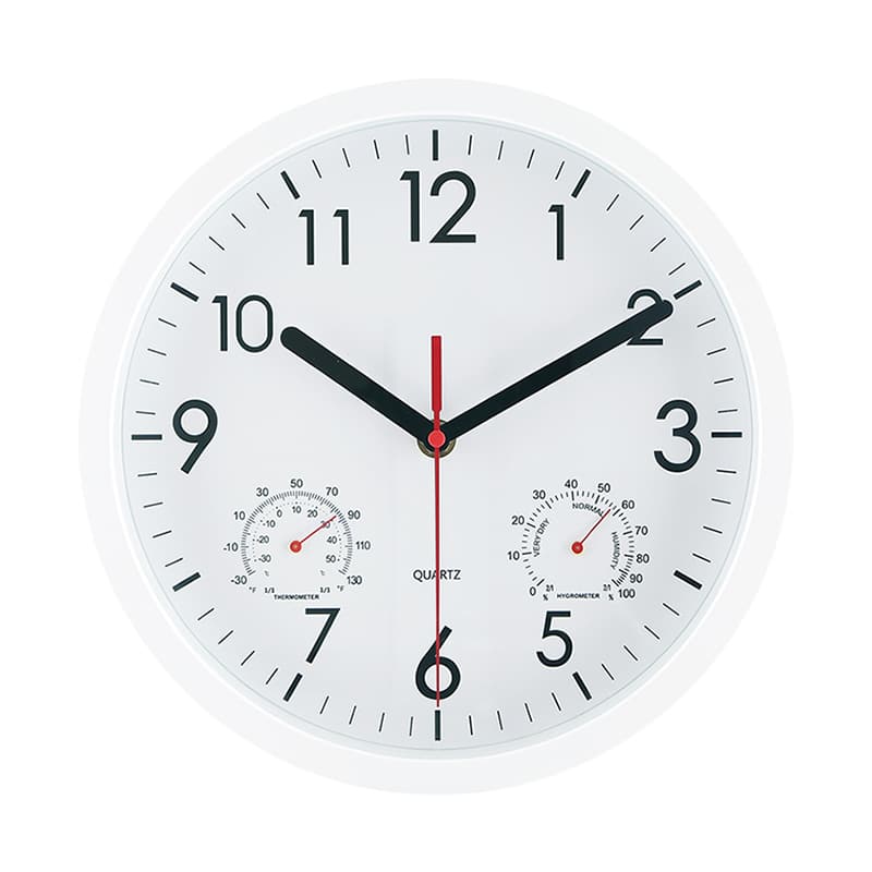 不二貿易 掛時計 温湿度計付 アーバン φ25cm ホワイト 37861 1個（ご注文単位1個）【直送品】