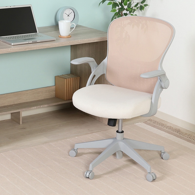 不二貿易 オフィスチェア パベル ベージュ 1台(ご注文単位1台)【直送品】