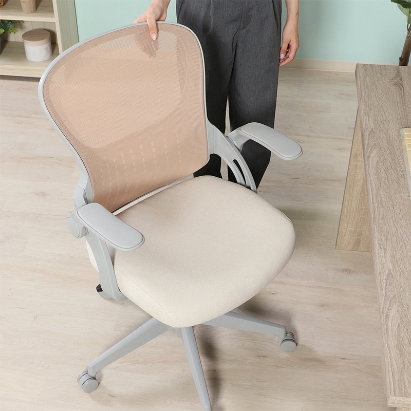 不二貿易 オフィスチェア パベル ベージュ 1台(ご注文単位1台)【直送品】