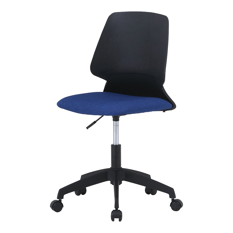 不二貿易 オフィスチェア ブラック/ブルー 3117-4 1台（ご注文単位1台）【直送品】