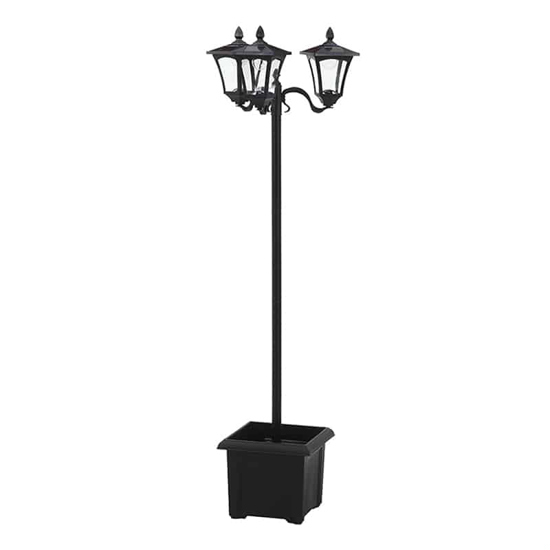 不二貿易 LEDソーラースタンドライト 3灯 プランター付き 38520 1個（ご注文単位1個）【直送品】