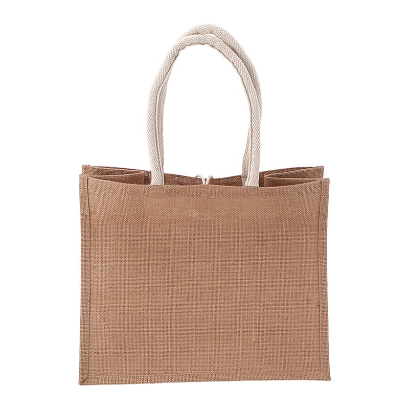 不二貿易 ジュートバッグ ポケット・ボタン付き M 38724 1枚（ご注文単位6枚）【直送品】