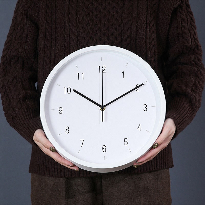 不二貿易 掛時計 エンケル φ30cm ホワイト 39871 1個（ご注文単位1個）【直送品】