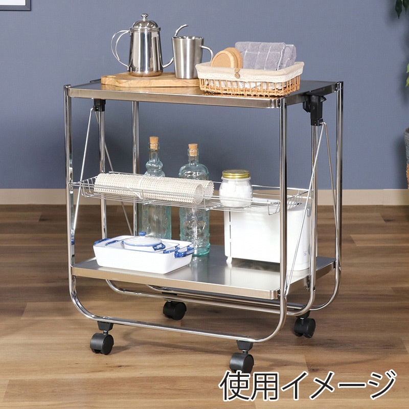 不二貿易 スタイリッシュフォールディングワゴン 1台（ご注文単位1台）【直送品】