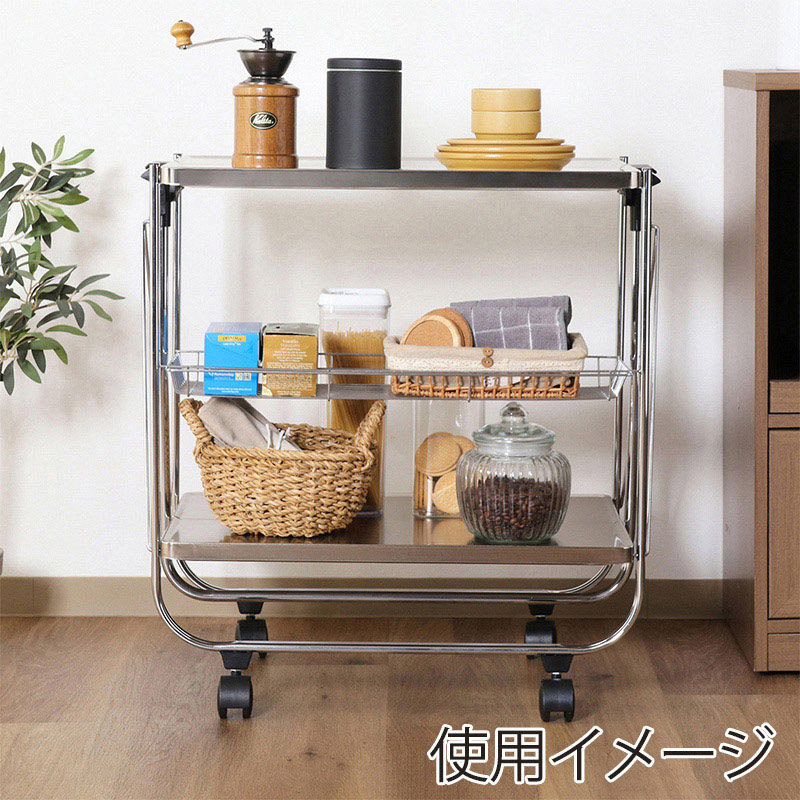 不二貿易 スタイリッシュフォールディングワゴン 1台（ご注文単位1台）【直送品】