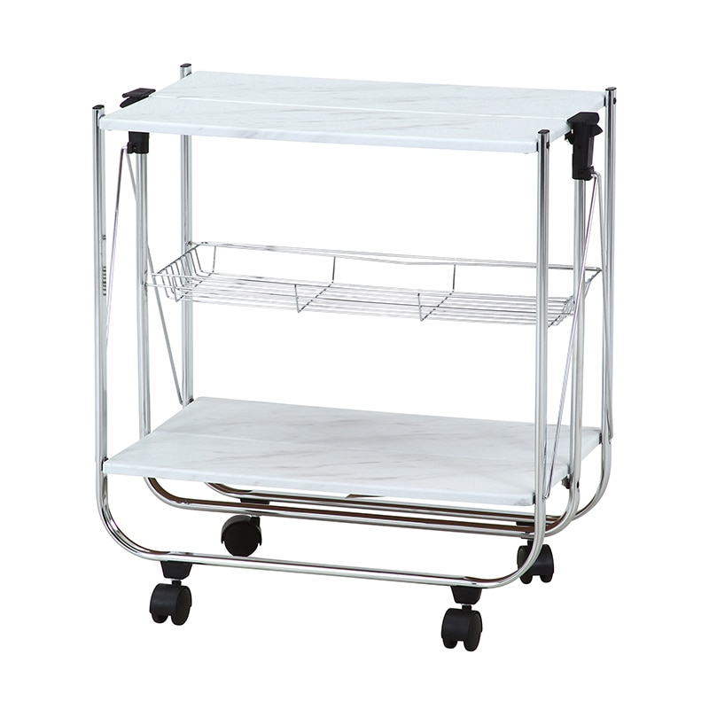 不二貿易 フォールディングワゴン 大理石柄 1台（ご注文単位1台）【直送品】