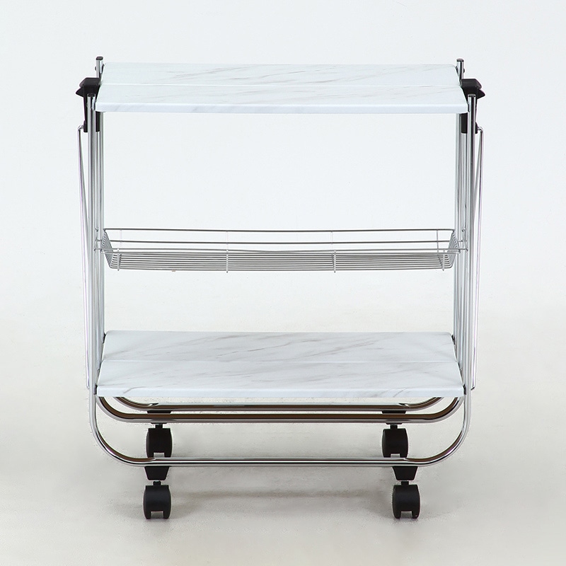 不二貿易 フォールディングワゴン 大理石柄 1台(ご注文単位1台)【直送品】