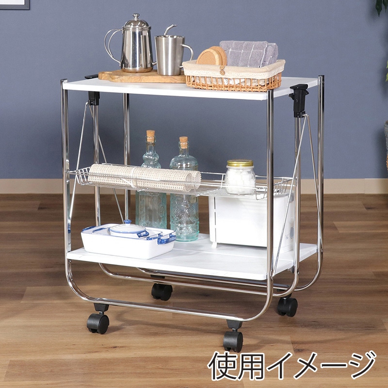 不二貿易 フォールディングワゴン 大理石柄 1台(ご注文単位1台)【直送品】