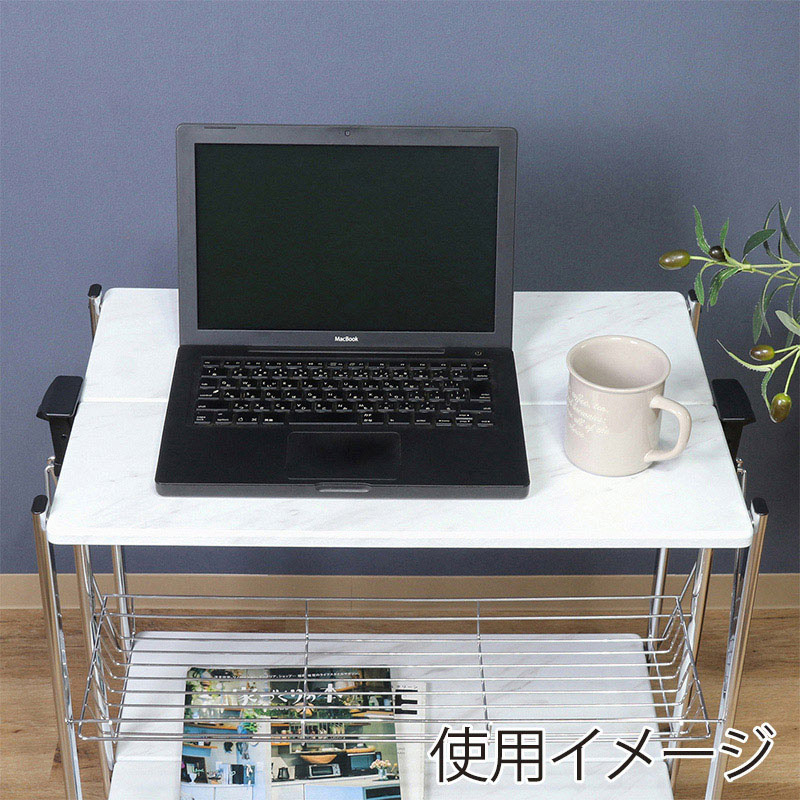 不二貿易 フォールディングワゴン 大理石柄 1台(ご注文単位1台)【直送品】