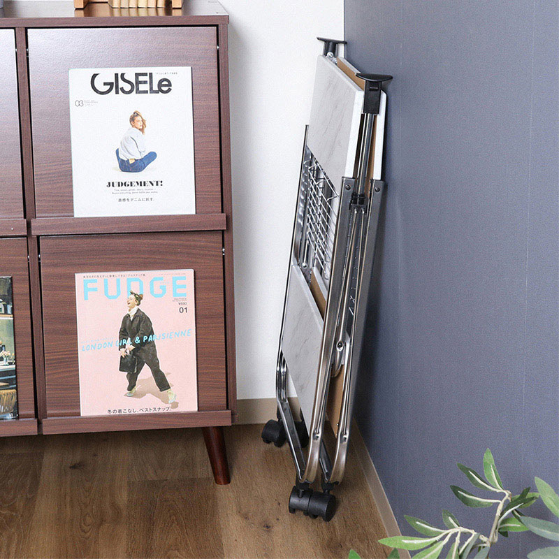 不二貿易 フォールディングワゴン 大理石柄 1台(ご注文単位1台)【直送品】