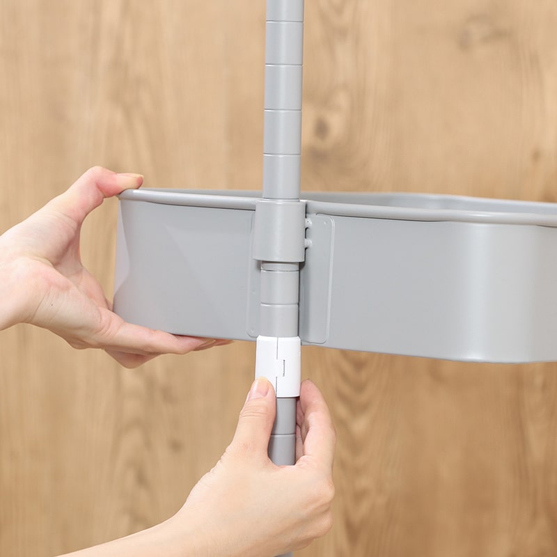 不二貿易 高さが調整できるワゴン マルシェ グレー 45067 1台（ご注文単位1台）【直送品】