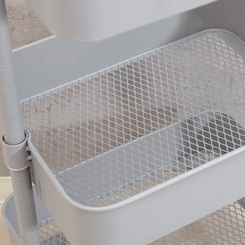 不二貿易 高さが調整できるワゴン マルシェ グレー 45067 1台（ご注文単位1台）【直送品】