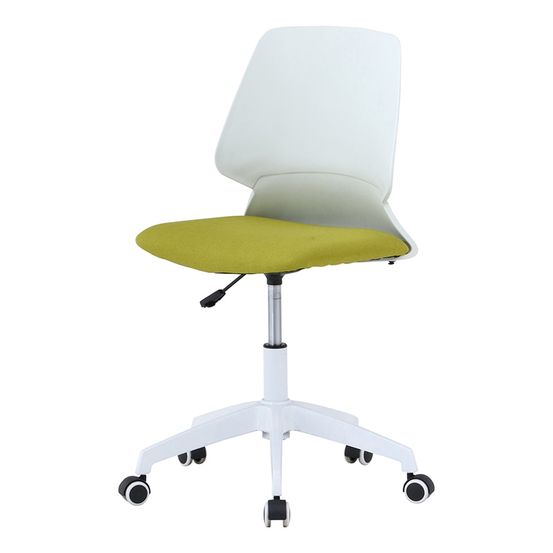 不二貿易 オフィスチェア ホワイト/グリーン 3117-4 1台（ご注文単位1台）【直送品】