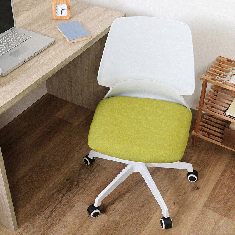 不二貿易 オフィスチェア ホワイト/グリーン 3117-4 1台(ご注文単位1台)【直送品】