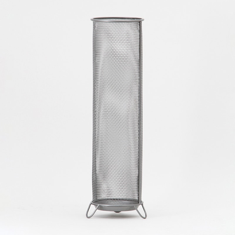 不二貿易 メッシュ傘立て 2 直径13.7×52cm シルバー 50491 1個（ご注文単位6個）【直送品】
