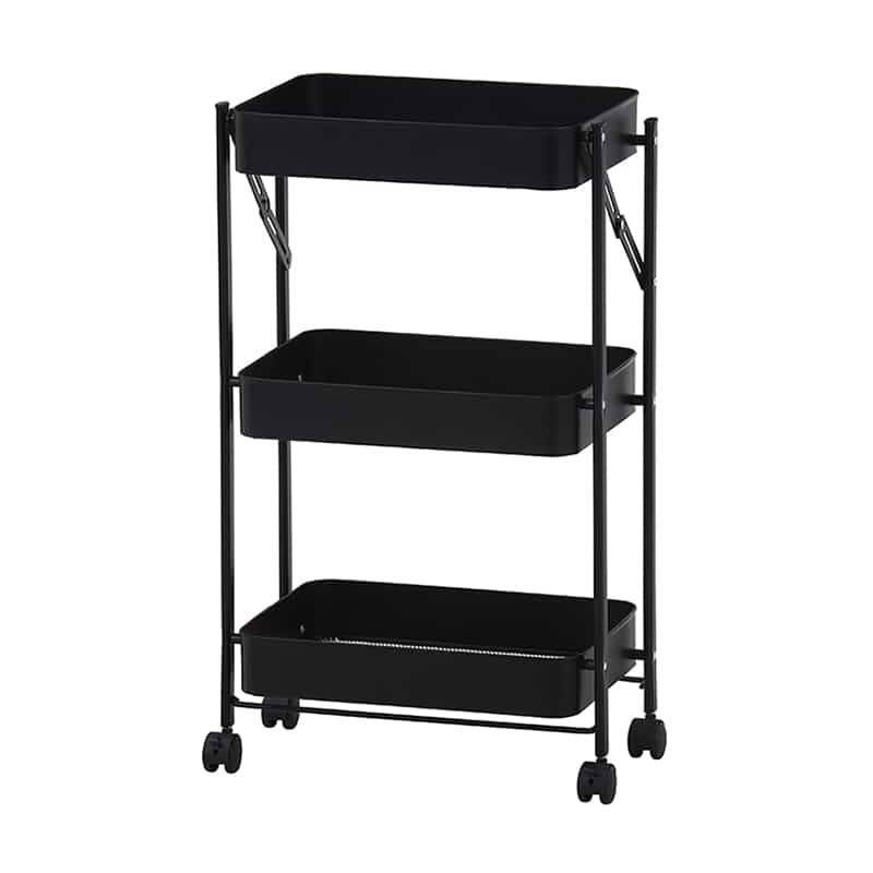 不二貿易 組立て楽な折畳めるワゴン スパーク ブラック 50615 1台（ご注文単位1台）【直送品】